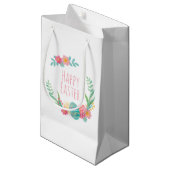Sac heureux floral simple de cadeau de Pâques | (Devant Angle)