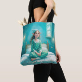 Sac imprimé elfe art fille bleu (De près)