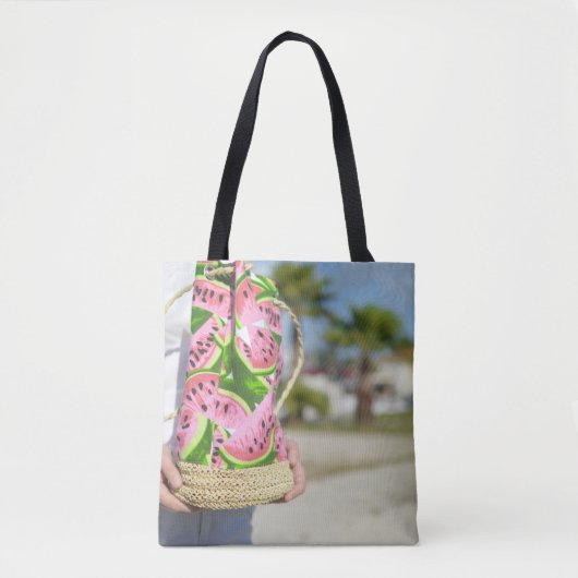 Sac imprimé melon d'eau rose et verte (Devant)