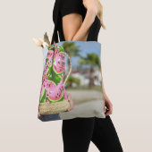 Sac imprimé melon d'eau rose et verte (De près)