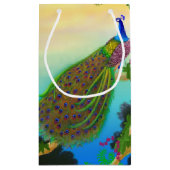 Sac indien bleu élégant de cadeau de paon (Dos)