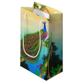 Sac indien bleu élégant de cadeau de paon (Devant Angle)