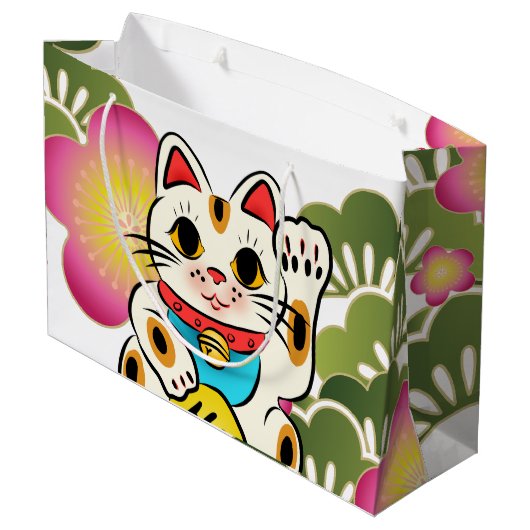 Sac japonais de cadeau de Neko Sakura de maneki (Dos Angle)