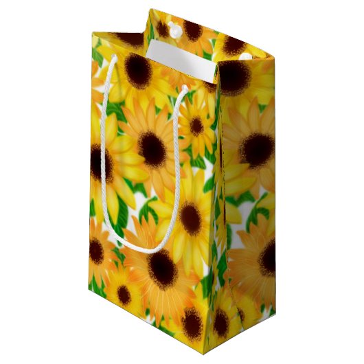 Sac jaune gai de cadeau de tournesols (Devant Angle)