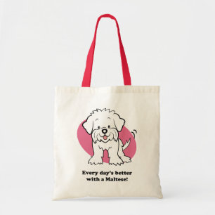 Sac maltais de chien mignon de bande dessinée