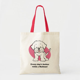 Sac maltais de chien mignon de bande dessinée