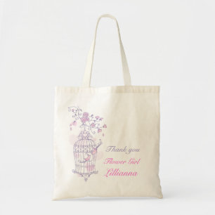 Sac mariage fille oiseau rose pourpre
