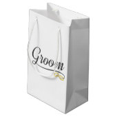 Sac Mariage Floral Calligraphie Simple Groom | Sac (Dos Angle)
