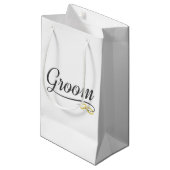 Sac Mariage Floral Calligraphie Simple Groom | Sac (Devant Angle)