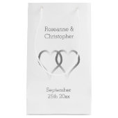 Sac mariage petit cadeau Coeurs d'argent (Devant)