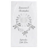 Sac mariage petit cadeau Dragonflies d'argent Coeu (Dos)