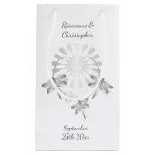 Sac mariage petit cadeau Dragonflies d'argent Coeu (Devant)