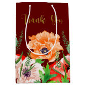 Sac Merci à fleurs de pavot moyen cadeau (Devant)