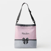 Sac messenger rose et gris doux et sophistiqué (Dos)