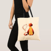 Sac mignon d'art de chat de gingembre d'amour (Devant (produit))