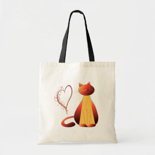 Sac mignon d'art de chat de gingembre d'amour