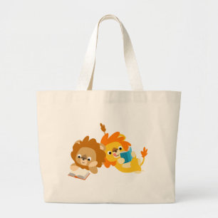 Sac mignon de lecteurs de lion de bande dessinée