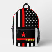 Sac mince Red Line, pompier du drapeau américain / (Recto)