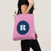Sac Monogramme Motif à Herringbone rose chaud (De près)