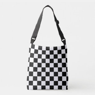 Sac mortuaire croisé Checkered noir et blanc