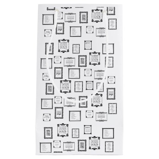 Sac Motif de citations encadrées noir et blanc (Devant)