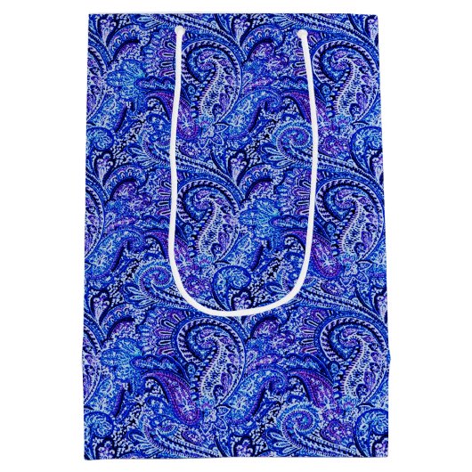 Sac moyen bleu vibrant classique de cadeau de (Dos)