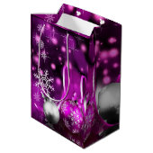 Sac moyen de cadeau de Noël pourpre renversant de (Dos Angle)