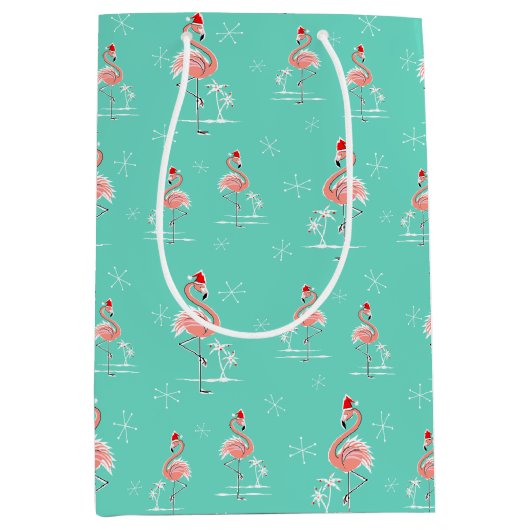 Sac moyen multi de cadeau de Flamant rose de Noël (Devant)