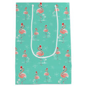 Sac moyen multi de cadeau de Flamant rose de Noël (Dos)
