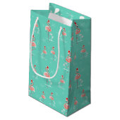 Sac multi de cadeau de Flamant rose de Noël petit (Dos Angle)