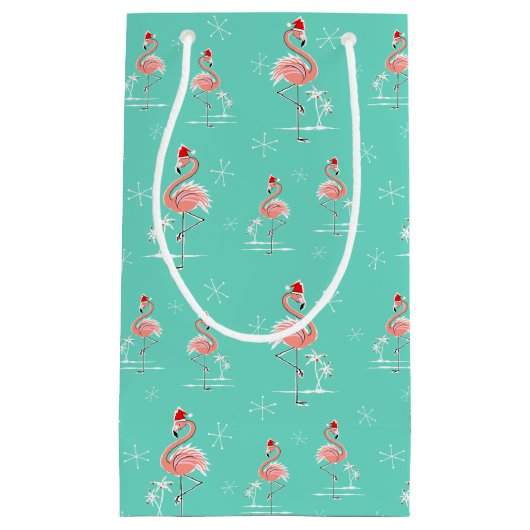 Sac multi de cadeau de Flamant rose de Noël petit (Devant)