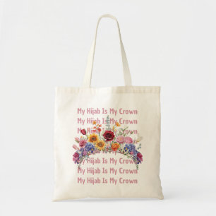 Sac musulman Mon hijab est ma couronne Tote Bag Fl