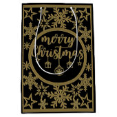 Sac Noir Avec Éléments De Noël Or (Devant)