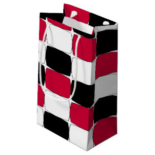 Sac noir, blanc et rouge de cadeau d'oeil de