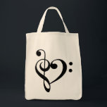 Sac (noir) de coeur de clefs triples et basses<br><div class="desc">Clefs triples et basses formant un coeur. Dans le noir.</div>