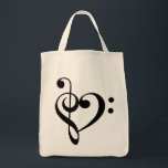 Sac (noir) de coeur de clefs triples et basses<br><div class="desc">Clefs triples et basses formant un coeur. Dans le noir.</div>