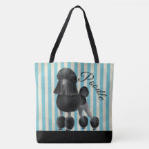 Sac noir de rayure de caniche