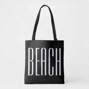 Sac noir et blanc de plage