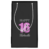 Sac noir rose de cadeau du bonbon 16 (Devant)