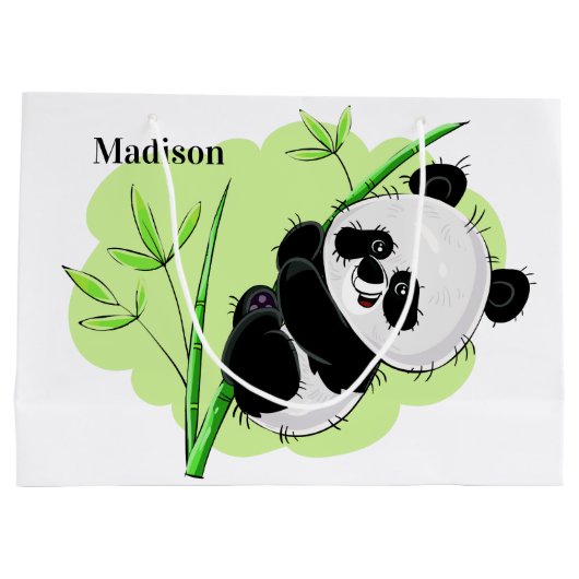Sac nommé fait sur commande de cadeau de panda (Dos)