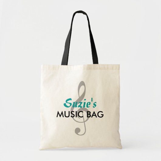 Sac nommé fait sur commande de musique - Teal (Devant)