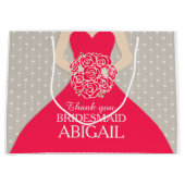 Sac nommé fait sur commande de rouge de robe de (Devant)