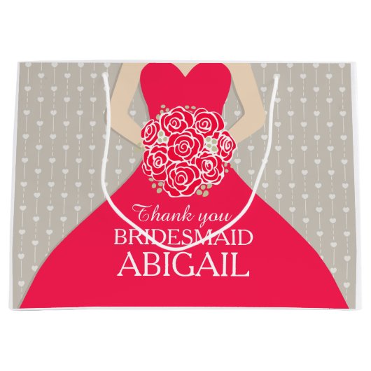 Sac nommé fait sur commande de rouge de robe de (Devant)