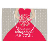 Sac nommé fait sur commande de rouge de robe de (Dos)