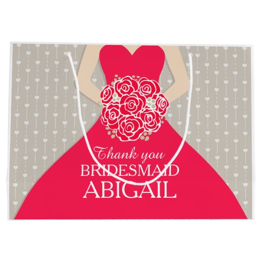 Sac nommé fait sur commande de rouge de robe de (Dos)