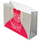 Sac nommé fait sur commande de rouge de robe de (Dos Angle)