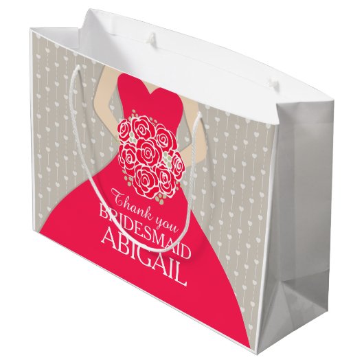 Sac nommé fait sur commande de rouge de robe de (Dos Angle)