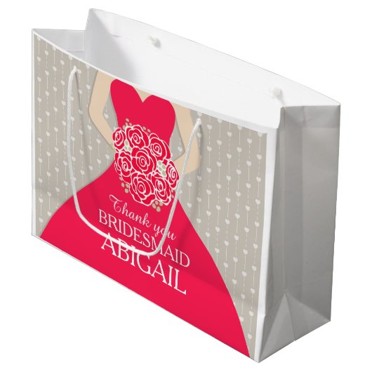 Sac nommé fait sur commande de rouge de robe de (Devant Angle)