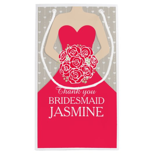 Sac nommé fait sur commande de rouge de robe de (Dos)