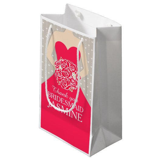 Sac nommé fait sur commande de rouge de robe de (Devant Angle)